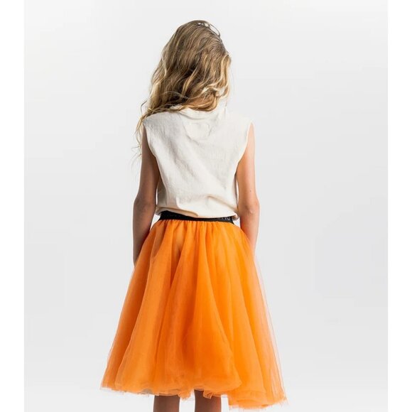 Nununu Smirks Tulle Dress in Natural Orange Sun - Picture 4 of 5